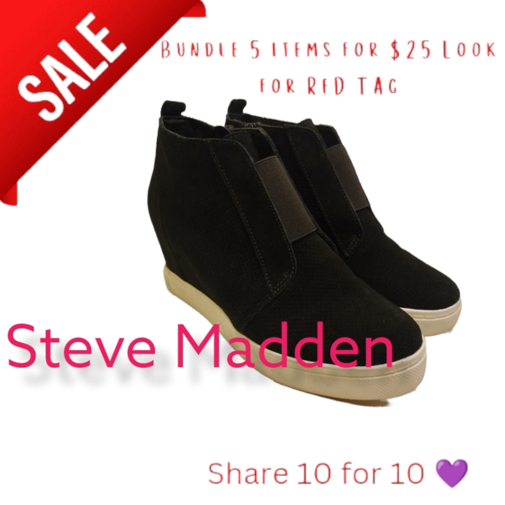 Steve Madden Waverly Leather wedge sneakers size 9